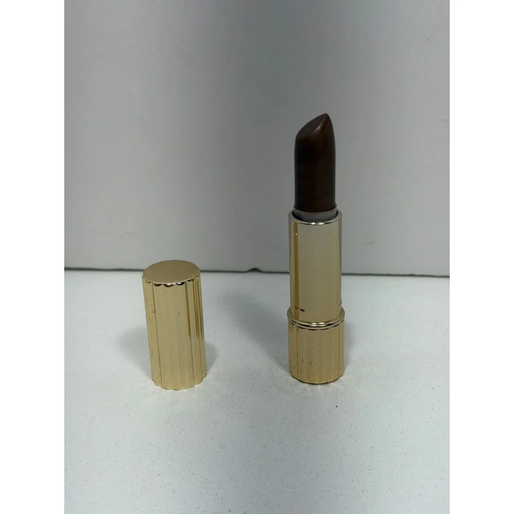 Estee Lauder All-Day Lipstick Alfresco Brick Vintage Gold Fluted Tube Brown